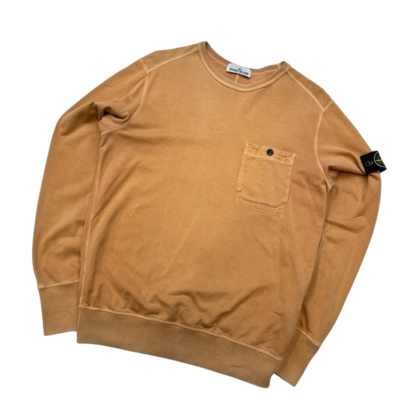 Stone Island 2015 Peach Cotton Crewneck - Large