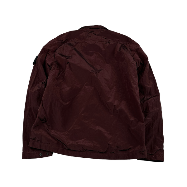 Stone Island 2017 Maroon Nylon Metal Shimmer Overshirt - Medium