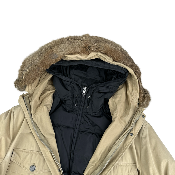 CP Company Vintage 2004 Fur Hooded Removable Liner Parka Jacket - XXL