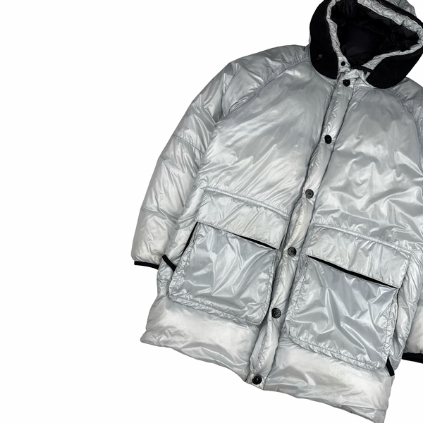 Stone Island 2018 White Pertex Quantum Y Down Long Puffer - Small