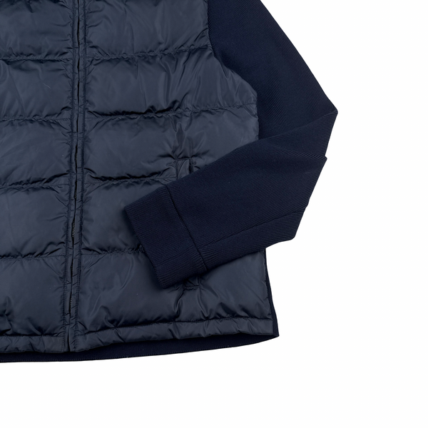 Prada Red Tab Wool Hybrid Navy Down Filled Jacket - XL
