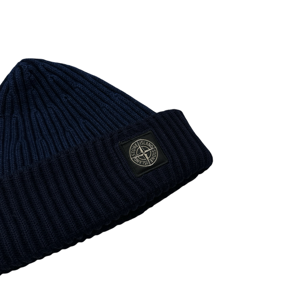 Stone Island 2014 Blue Two Tone Ribbed Beanie