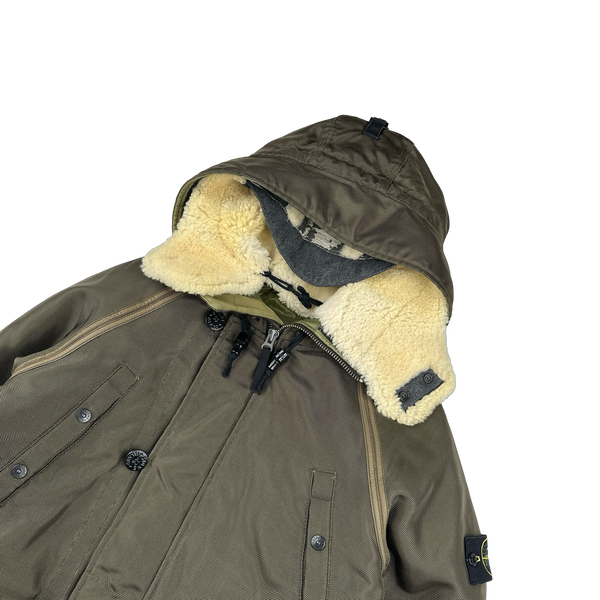 Stone Island 2010 Khaki Oxford Nylon Parka Jacket - Medium