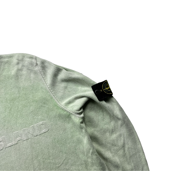 Stone Island 2016 Green Hand Sprayed Dust Spellout Hoodie - XL