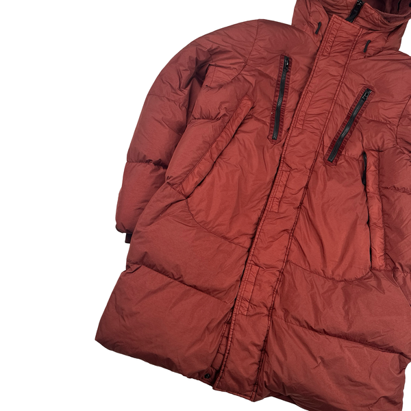 Stone Island 2021 Crinkle Burgundy Down Parker Jacket - Small