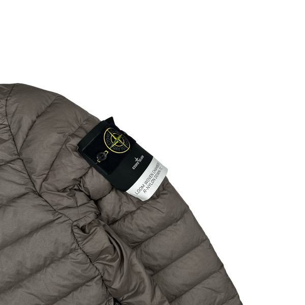 Stone Island 2024 Brown R Nylon Loom Woven Down Puffer Jacket - Small