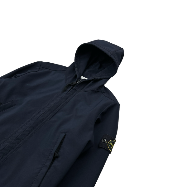 Stone Island 2016 Navy Light Soft Shell R Hooded Jacket - Small