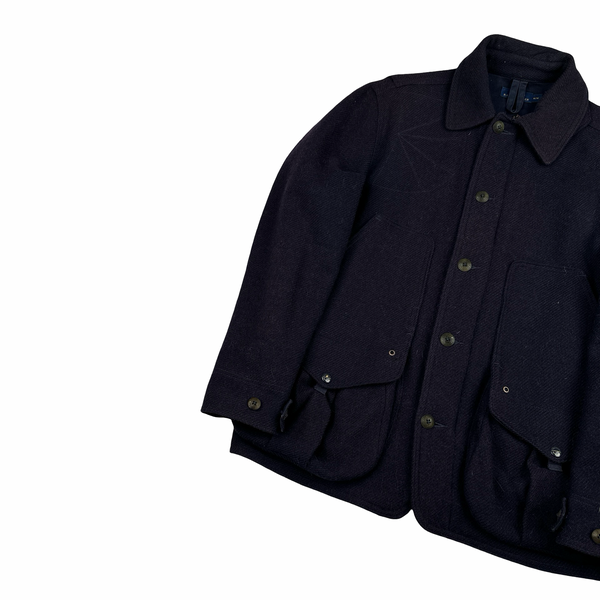 Ralph Lauren Navy Wool Multi Pocket Buttoned Field Jacket - Medium