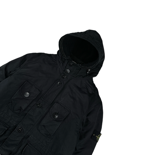 Stone Island 2007 Black David TC Hooded Multipocket Jacket - Large