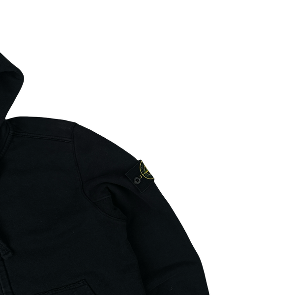 Stone Island 2018 Black Zipped Cotton Hoodie - Small