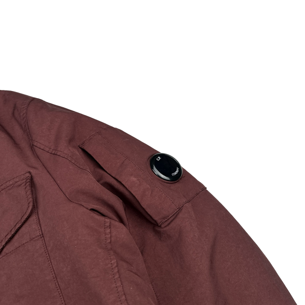 CP Company Burgundy Micro Kei Multi Pocket Field Jacket - Large