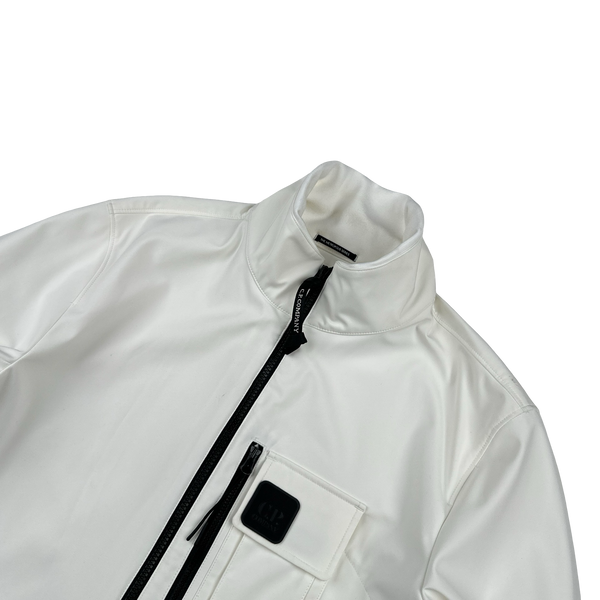 CP Company Metropolis White Lightweight Series Soft Shell R Jacket - Large