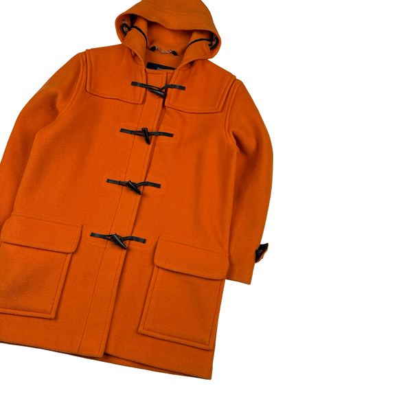 Burberry Wool Orange Duffle Coat - Small