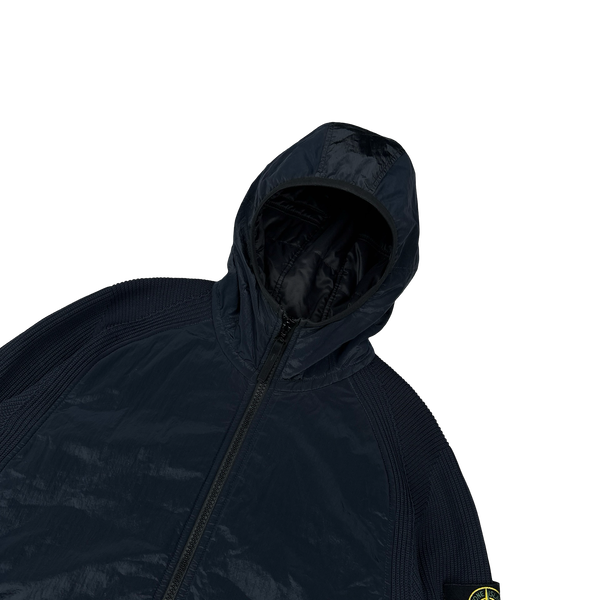 Stone Island 2016 Navy Nylon Metal Knitted Jacket - Medium