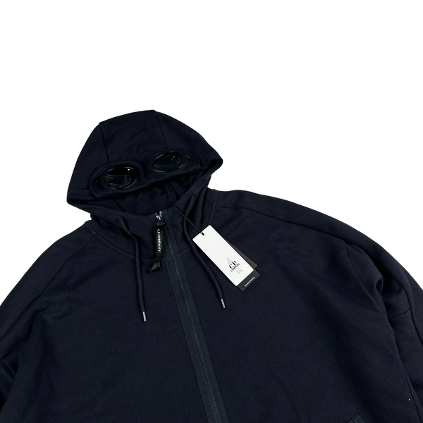 CP Company Navy Goggle Cotton Zip Up Hoodie - 3XL