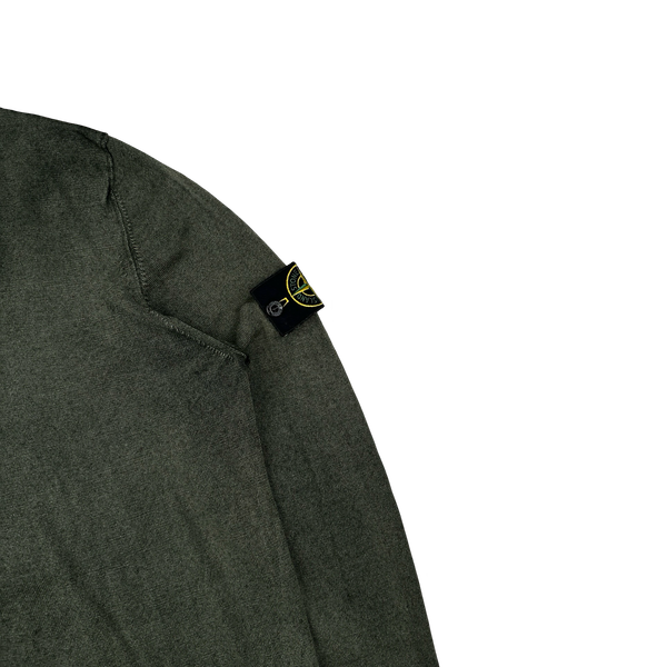 Stone Island 2017 Green Hand Sprayed V-Neck Knit Jumper - XXL