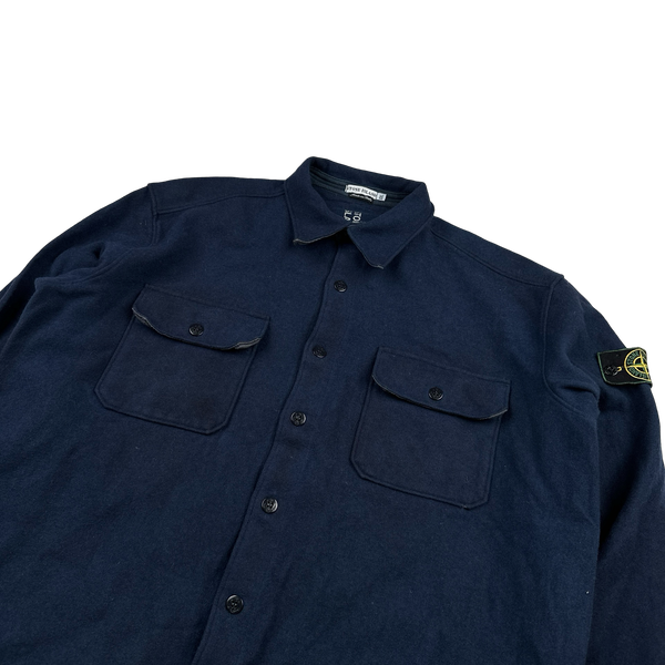 Stone Island 1995 Navy Vintage Wool Overshirt - XXL