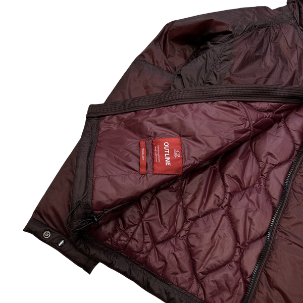 CP Company Burgundy Outline Padded Puffer Jacket - XL