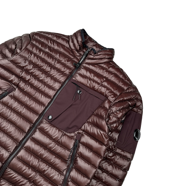 CP Company Burgundy DD Shell Puffer Jacket - Medium