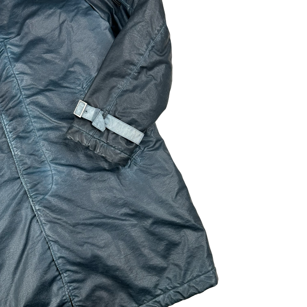 CP Company Blue Nyber Long Garment Dyed Jacket - Large