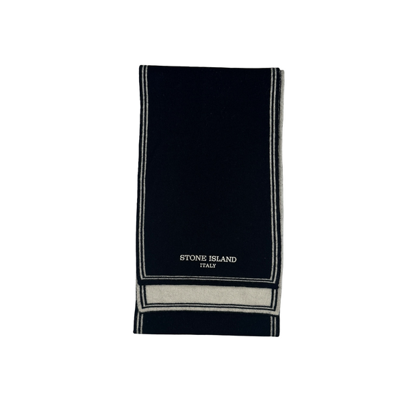 Stone Island 2005 Black White Trim Italy Spellout Scarf