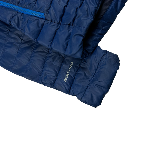 North Face Summit Series Blue Down Filled Lightweight Hooded Jacket - Small