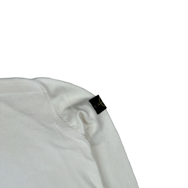 Stone Island 2022 White Ribbed Roll Neck Knit Jumper - XL