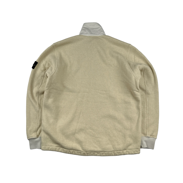 Stone Island 2023 Tan Teddy Fleece Zipped Jumper - Large