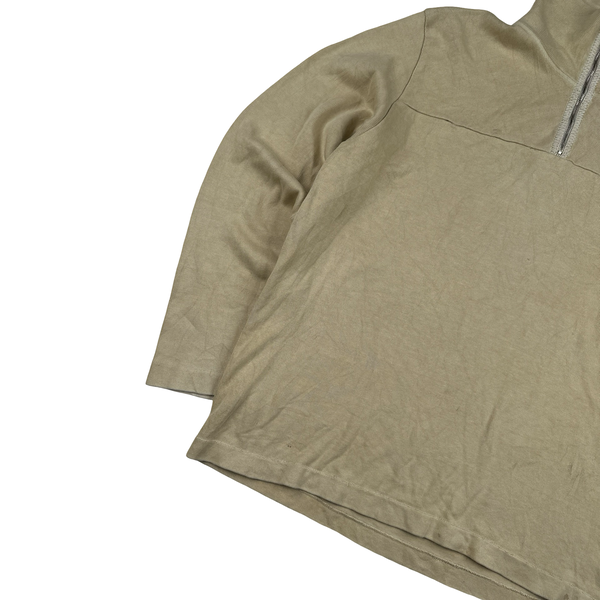 Stone Island 2000 Cotton Cream Quarter Zip Crewneck Jumper - XL