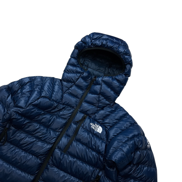 North Face Blue Summit Series 800 Down Hooded Puffer Jacket