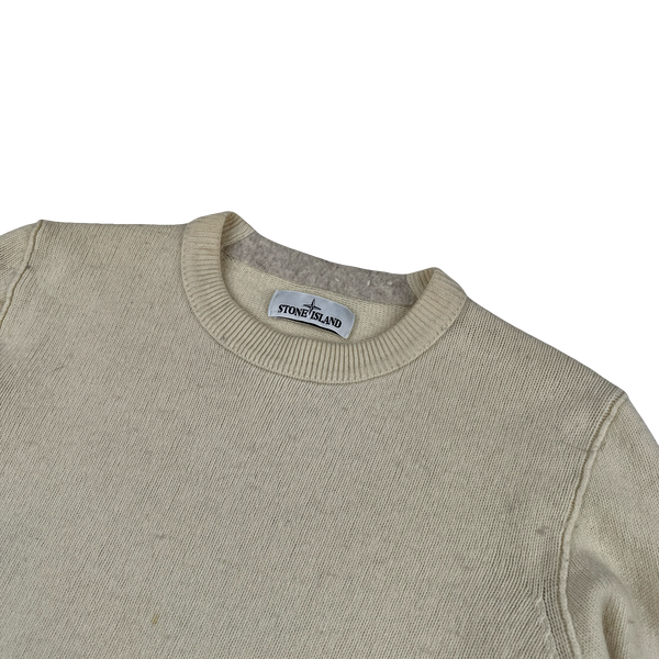 Stone Island 2014 Cream Knitted Wool Pullover Jumper - Medium