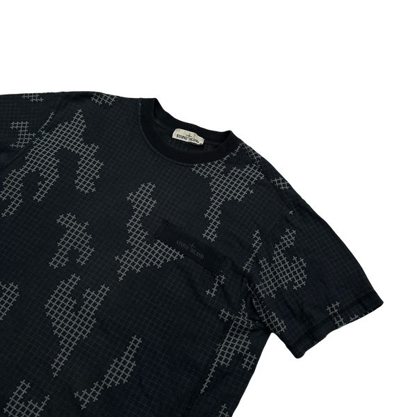 Stone Island 2017 Grid Check Camo Crewneck T Shirt - XL