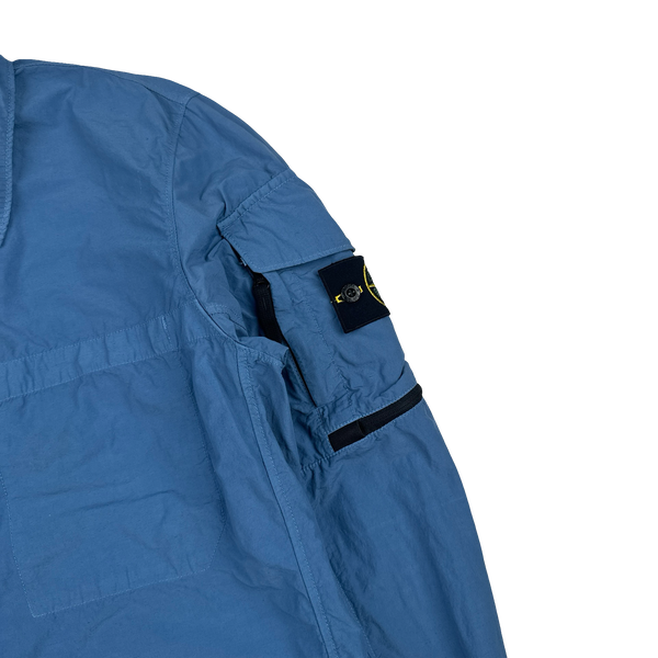 Stone Island 2022 Blue Naslan Light Zipped Overshirt - Medium