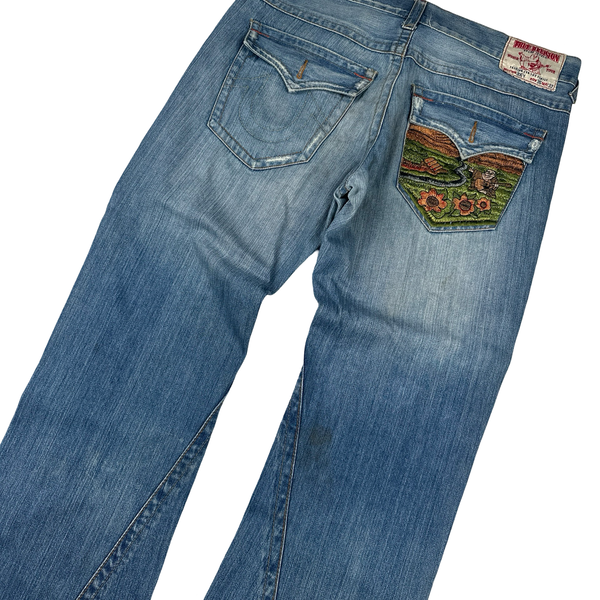 True Religion Embroidered Design Joey Relaxed Fit Jeans -XL
