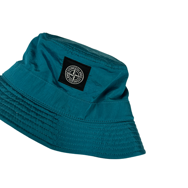 Stone Island Blue Nylon Metal Bucket Hat - Large