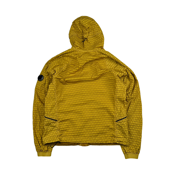 CP Company 3D Dark Yellow Air Net Zipped Hooded Jacket - Large
