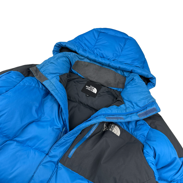 North Face Down Filled Blue Hooded Puffer Jacket - XL