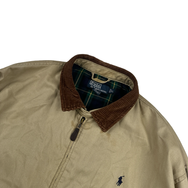 Ralph Lauren Vintage Flannel Lined Beige Harrington Jacket - XL