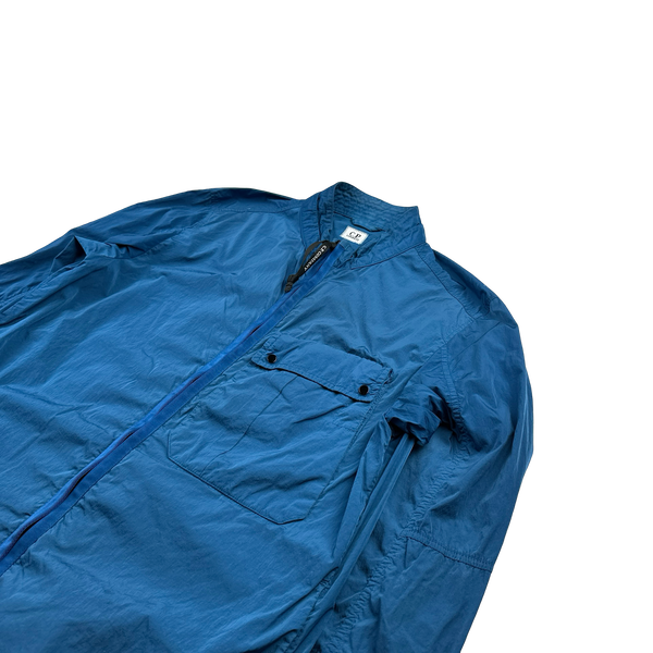 CP Company Blue Chrome Nylon Overshirt Jacket - Medium