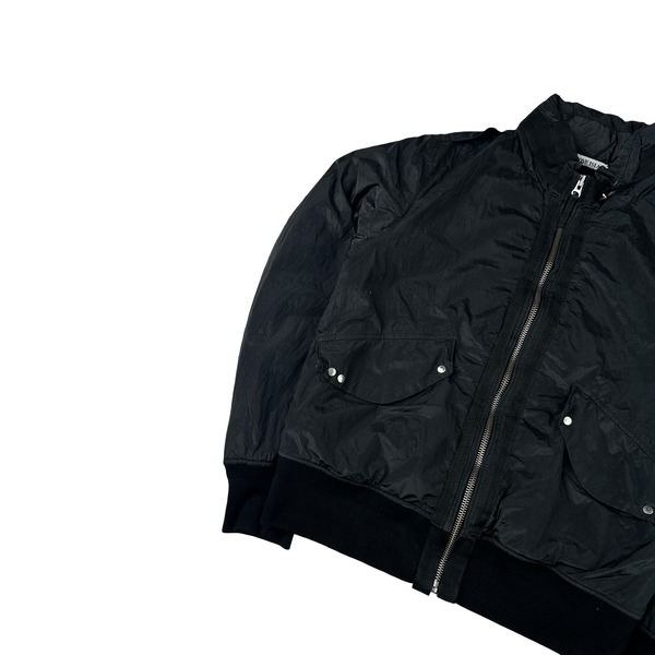 Stone Island 2008 Black Nylon Metal Quilted Jacket - Large