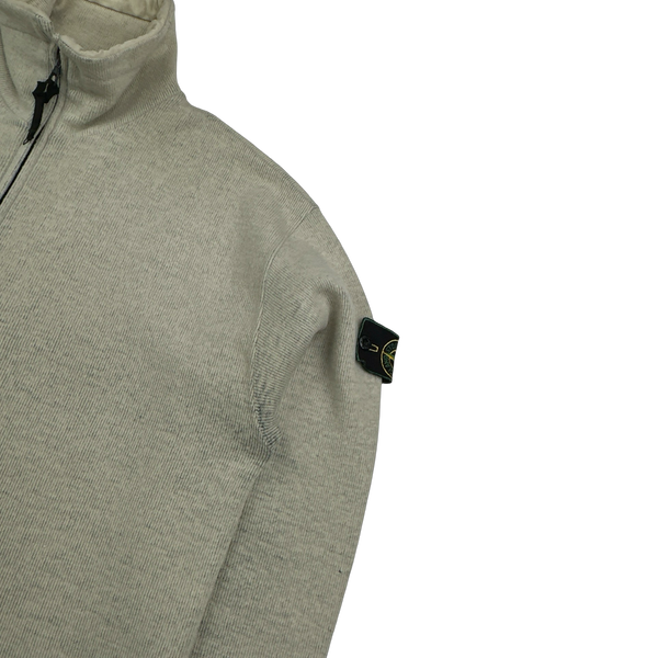 Stone Island 1997 Vintage Cream Ribbed Pullover - Large