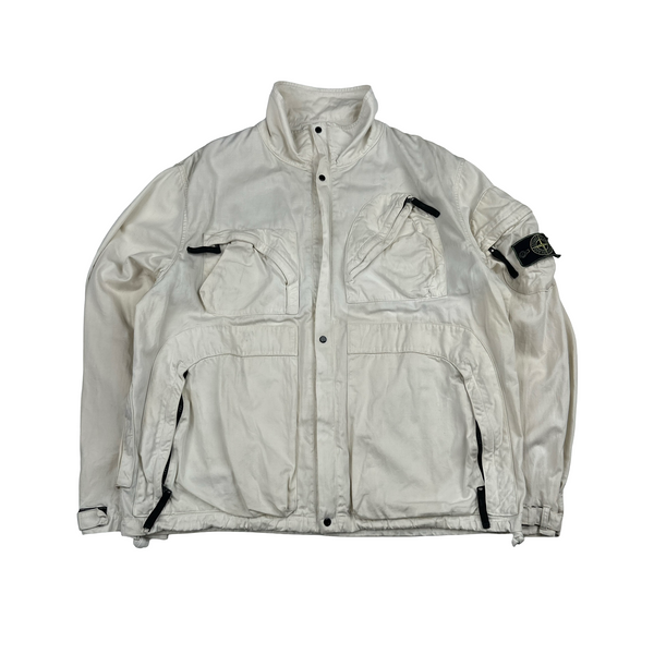 Stone Island 1998 Vintage Cotton Multi Pocket Green Edge Jacket - XL