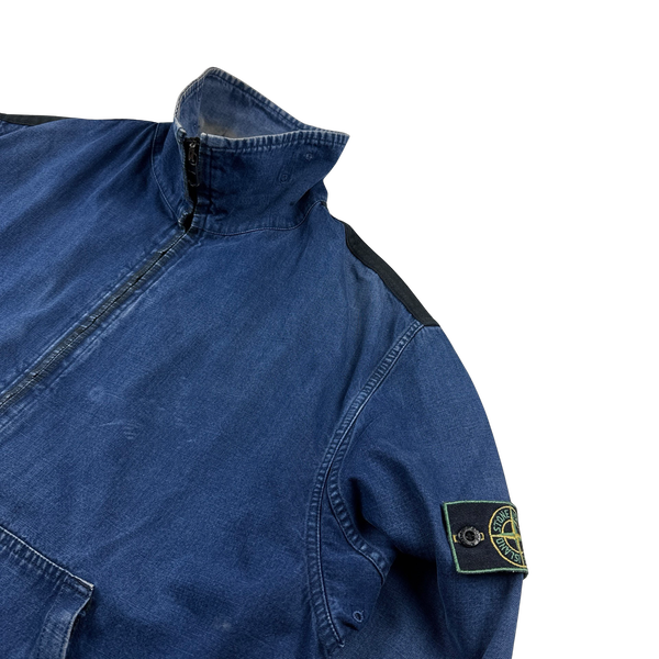 Stone Island Vintage 1997 Blue Denim Zipped Jacket - Medium