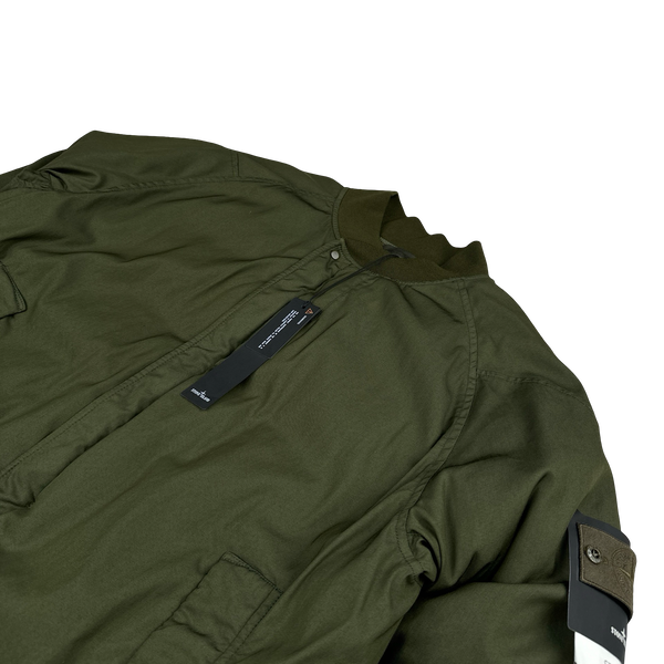 Stone Island Khaki Stretch Wool Nylon TC Down Ghost Bomber Jacket - XL