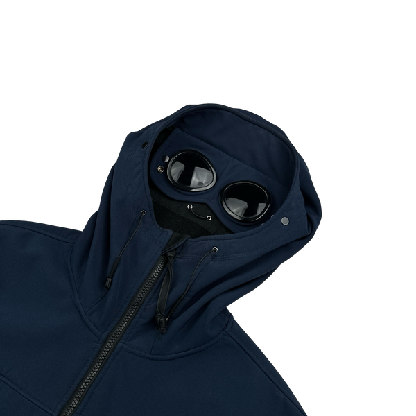 CP Company Navy Blue Fleece Lined Soft Shell Goggle Jacket - XL