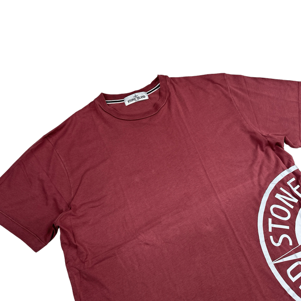 Stone Island 2013 Pink Reflective Compass Cotton T Shirt - XL
