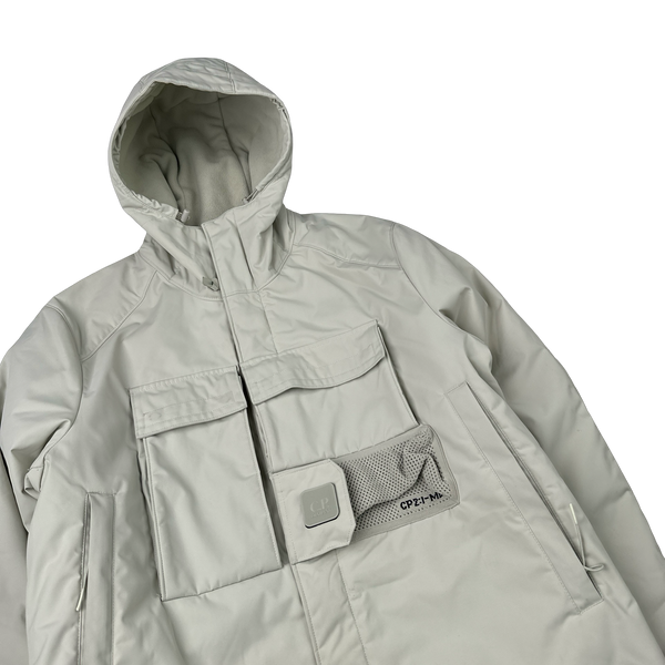 CP Company Cream Fleece Lined Heavyweight Dynatec Metropolis Jacket - Large