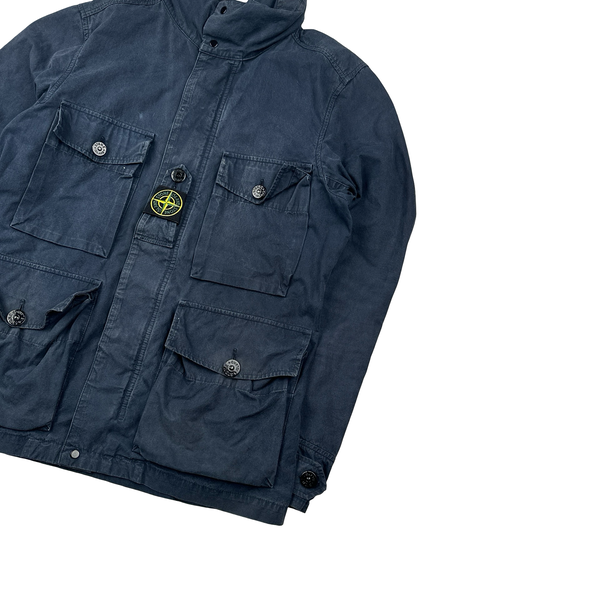Stone Island 2020 Navy Cotton Cordura Centre Badge Field Jacket - Small