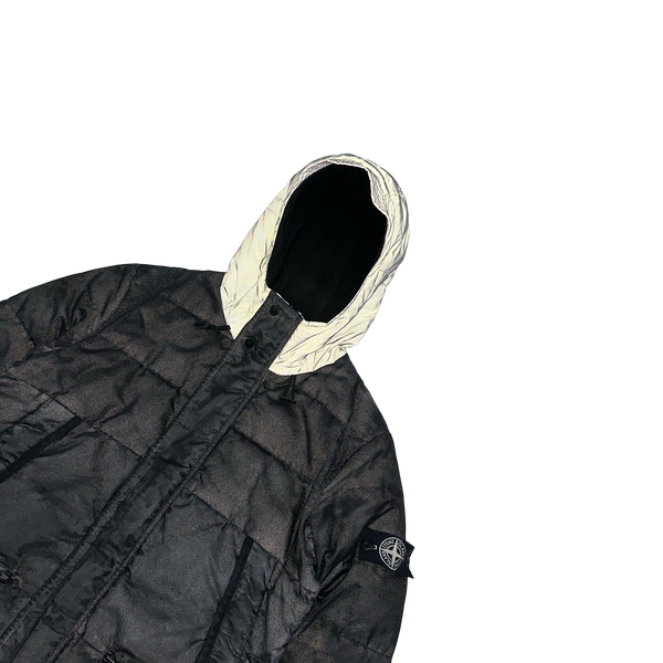 Stone Island 2013 Grey Mesh Reflective Down Jacket - Medium