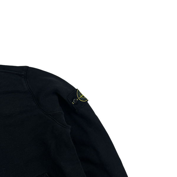 Stone Island 2019 Black Cotton Pullover Hoodie - Medium
